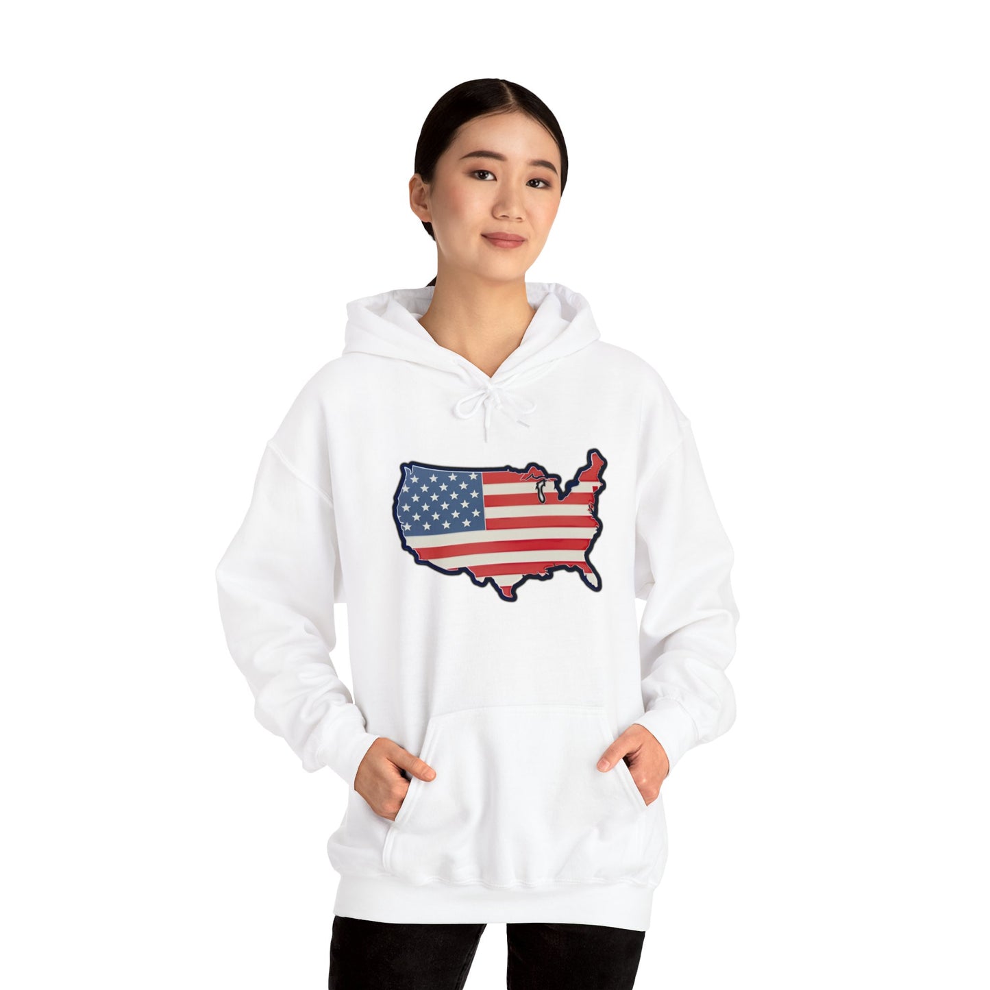 United States Unisex Heavy Blend™ Hooded Sweatshirt (with text)