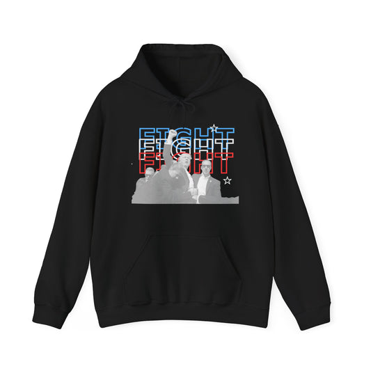 Trump 'FIGHT' Unisex Heavy Blend™ Hooded Sweatshirt (black-white)