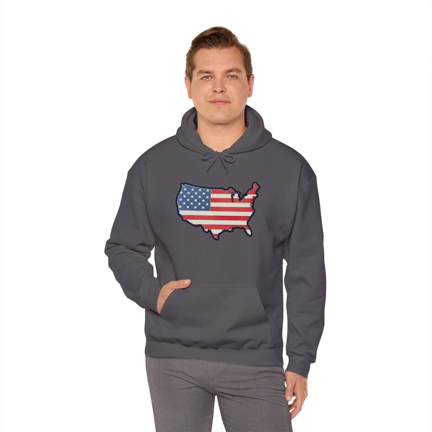 United States Unisex Heavy Blend™ Hooded Sweatshirt (with text)