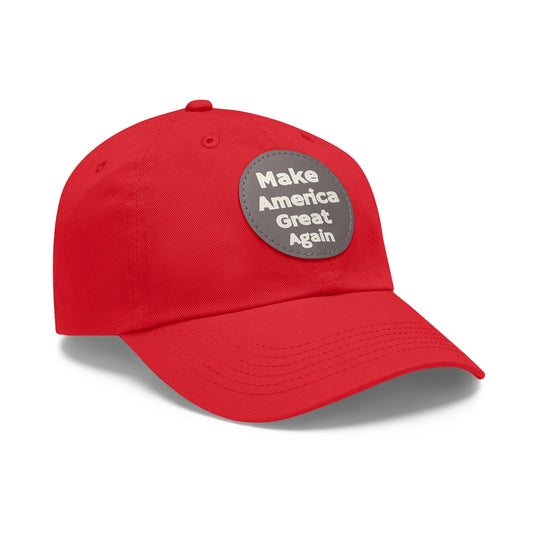 M.A.G.A. Hat with Leather Patch (Round)