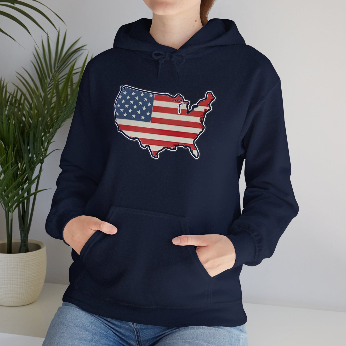 United States Unisex Heavy Blend™ Hooded Sweatshirt (with text)