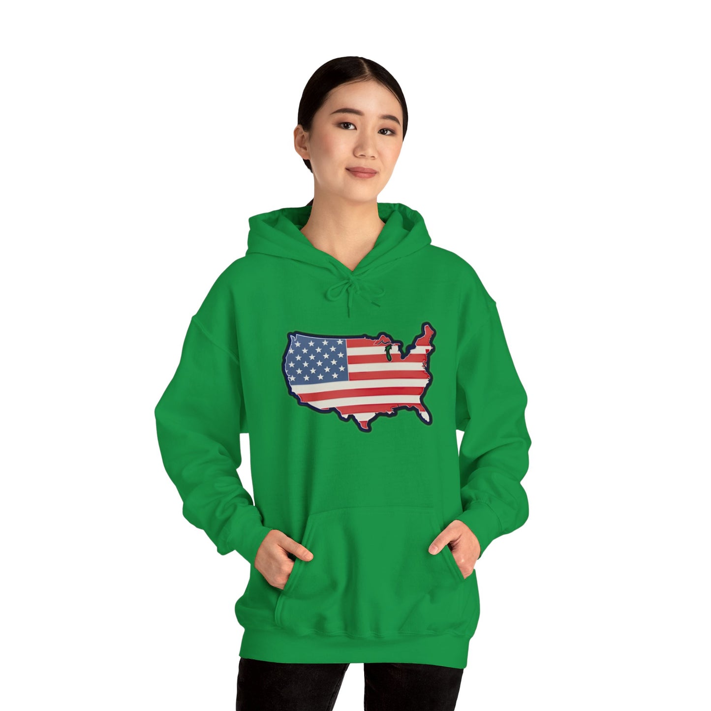 United States Unisex Heavy Blend™ Hooded Sweatshirt (with text)