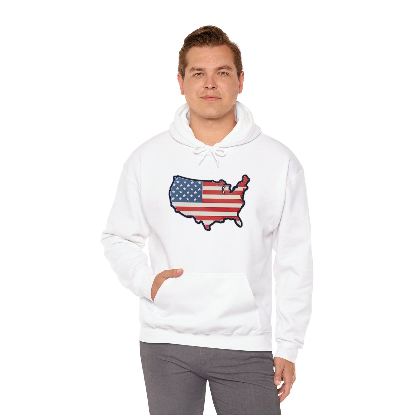 United States Unisex Heavy Blend™ Hooded Sweatshirt (with text)