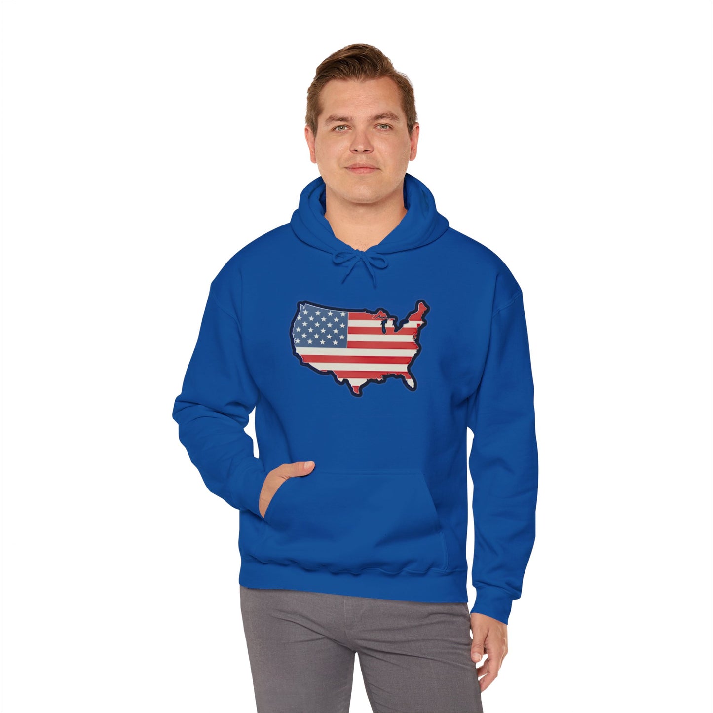 United States Unisex Heavy Blend™ Hooded Sweatshirt (with text)