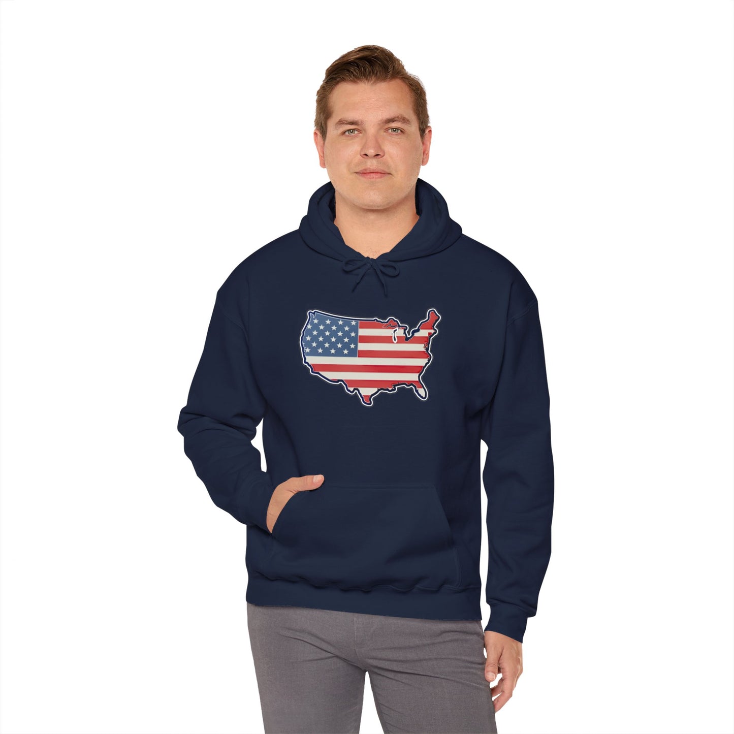 United States Unisex Heavy Blend™ Hooded Sweatshirt (with text)